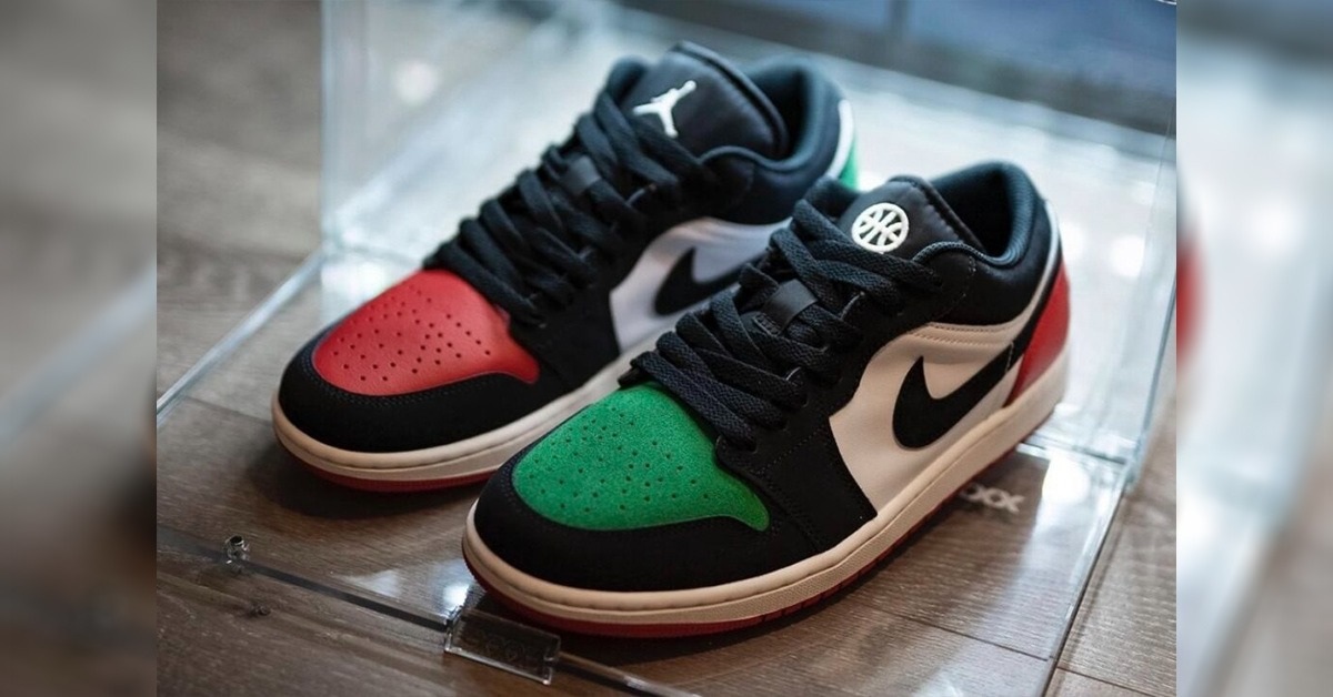 スニーカー Nike Air Jordan 1 Low Quai 54 WHITE UNIVERSITY RED GREEN The Air Jordan 1 Low 'Quai 54' was made from 20 years of